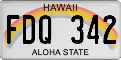 HI license plate FDQ342