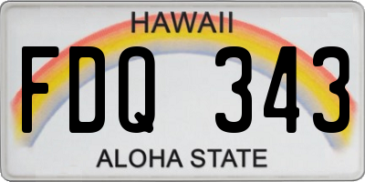 HI license plate FDQ343