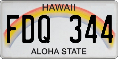 HI license plate FDQ344