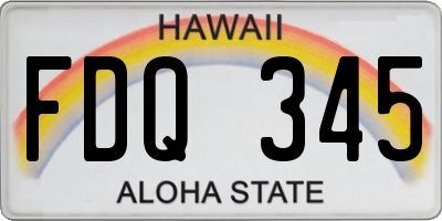 HI license plate FDQ345