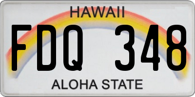 HI license plate FDQ348