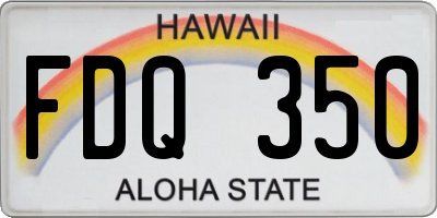 HI license plate FDQ350