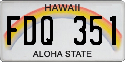 HI license plate FDQ351