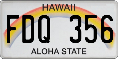 HI license plate FDQ356