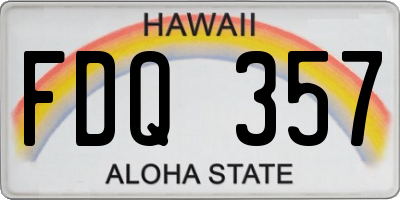 HI license plate FDQ357