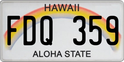 HI license plate FDQ359