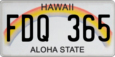 HI license plate FDQ365