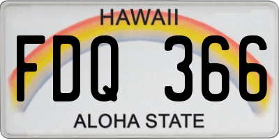 HI license plate FDQ366