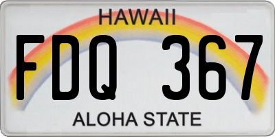 HI license plate FDQ367