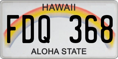 HI license plate FDQ368
