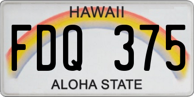 HI license plate FDQ375