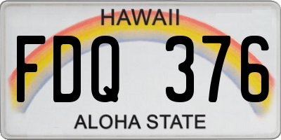 HI license plate FDQ376