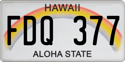 HI license plate FDQ377