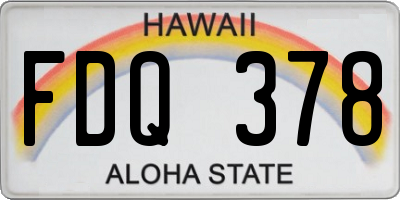 HI license plate FDQ378