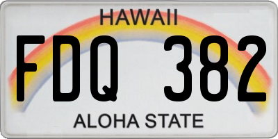 HI license plate FDQ382