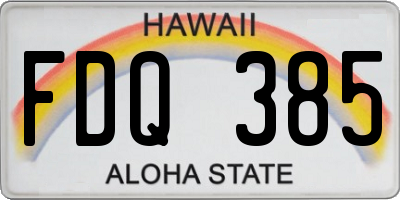 HI license plate FDQ385