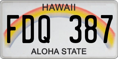 HI license plate FDQ387