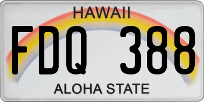 HI license plate FDQ388