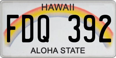 HI license plate FDQ392