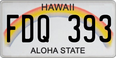 HI license plate FDQ393
