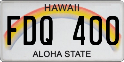 HI license plate FDQ400