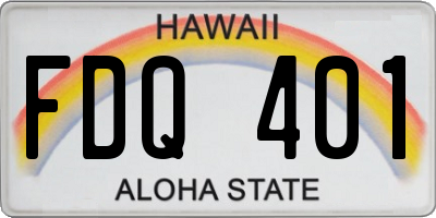 HI license plate FDQ401