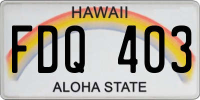 HI license plate FDQ403