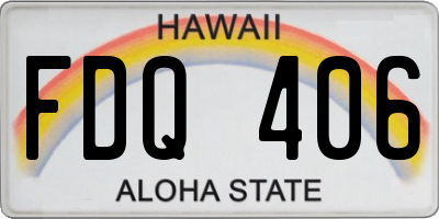 HI license plate FDQ406
