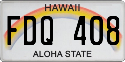 HI license plate FDQ408