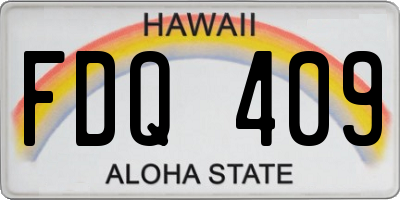 HI license plate FDQ409