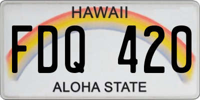 HI license plate FDQ420