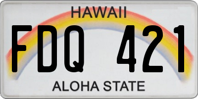HI license plate FDQ421