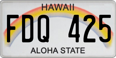 HI license plate FDQ425