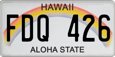 HI license plate FDQ426