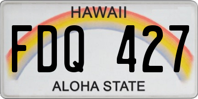 HI license plate FDQ427