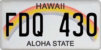 HI license plate FDQ430
