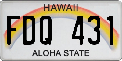 HI license plate FDQ431