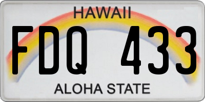 HI license plate FDQ433