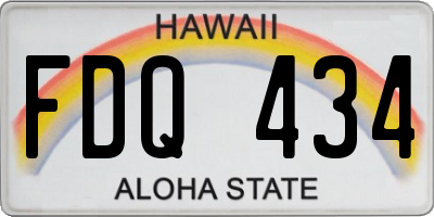 HI license plate FDQ434