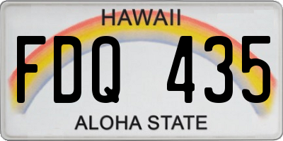 HI license plate FDQ435