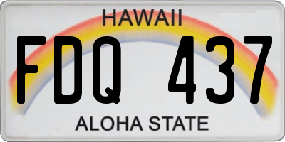 HI license plate FDQ437
