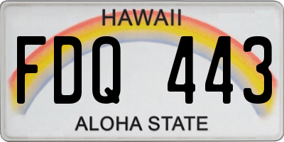 HI license plate FDQ443