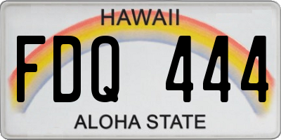 HI license plate FDQ444