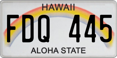 HI license plate FDQ445