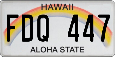 HI license plate FDQ447
