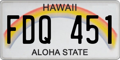 HI license plate FDQ451