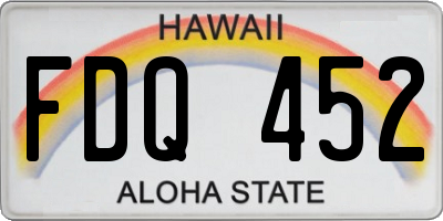 HI license plate FDQ452