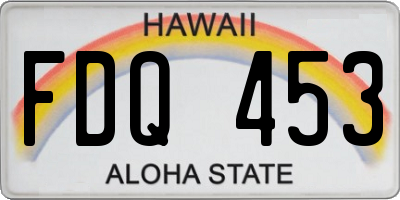 HI license plate FDQ453