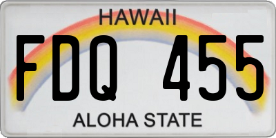 HI license plate FDQ455