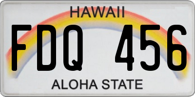 HI license plate FDQ456